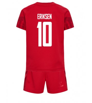 Danmark Christian Eriksen #10 Hemmaställ Barn VM 2022 Kortärmad (+ Korta byxor)